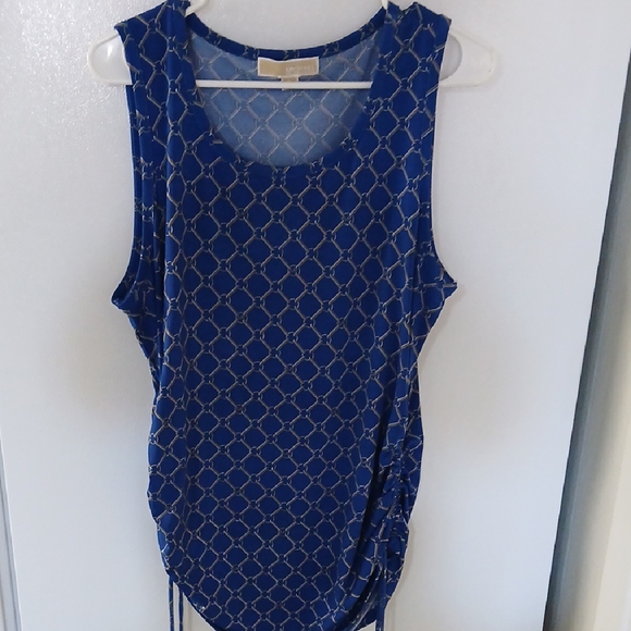 Michael Kors Tops - Michael Kors Royal Blue Tank Top with Gold Chain Design